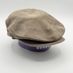 Vintage WILSONS Suede Newsboy Flat Cabbie Hat Size one size‎ adjustable Tan